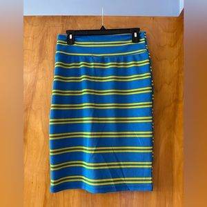 Blue and yellow pencil skirt!!!